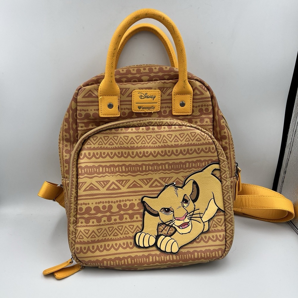 Loungefly Disney Lion King Simba Mini Backpack Womens‎ Brown Tribal Applique Bag